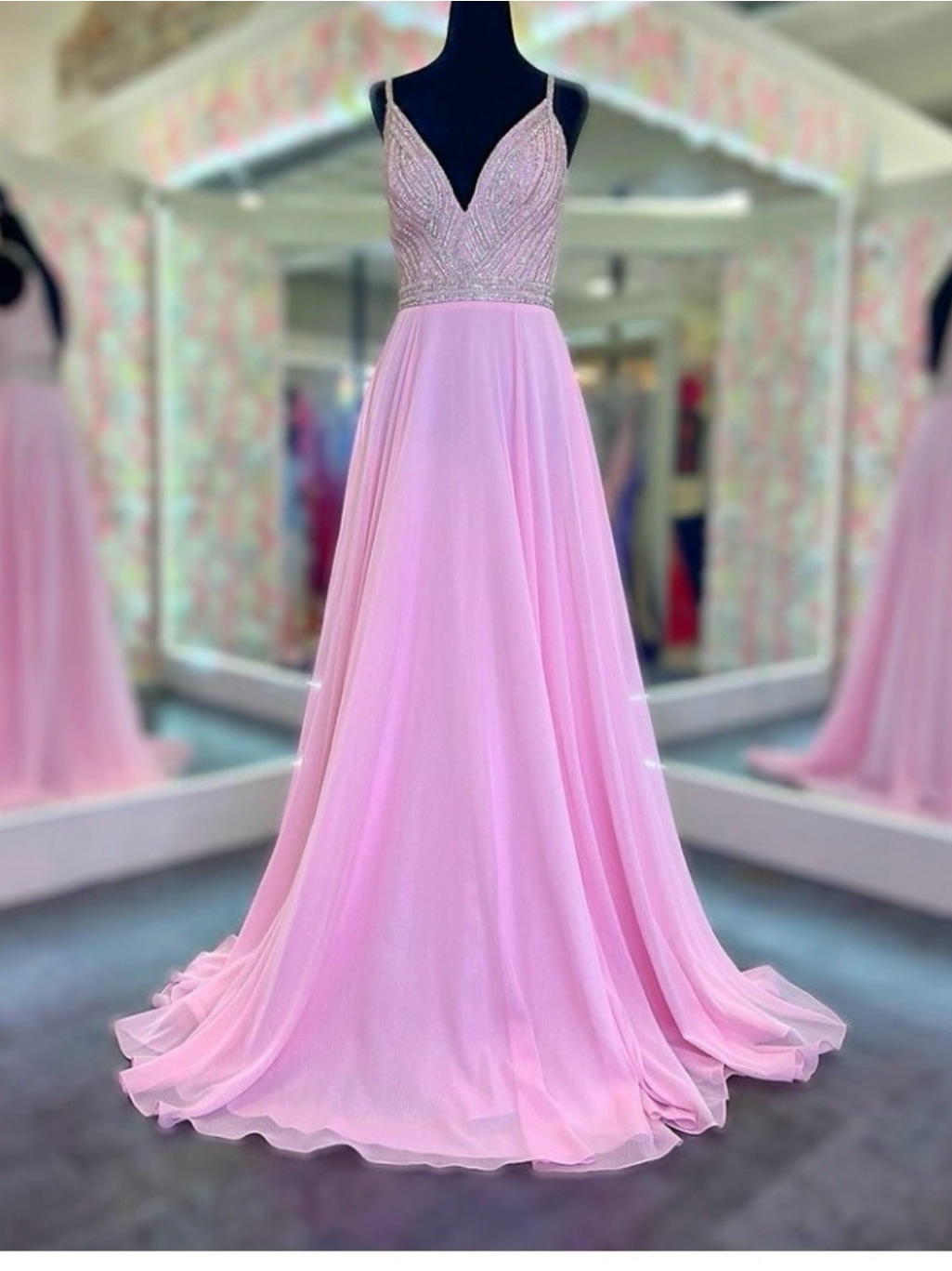 Vienna Light Pink Evening Gown Prom Dress Nwt Size 4 Style 7910